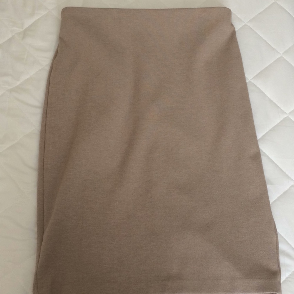 Tan pencil skirt